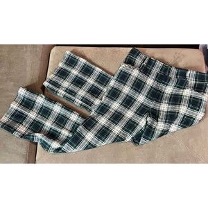 Vtg Pendleton Scottish Tartan Wool Plaid Dress Pants 1960s Blue Green Yellow GUC